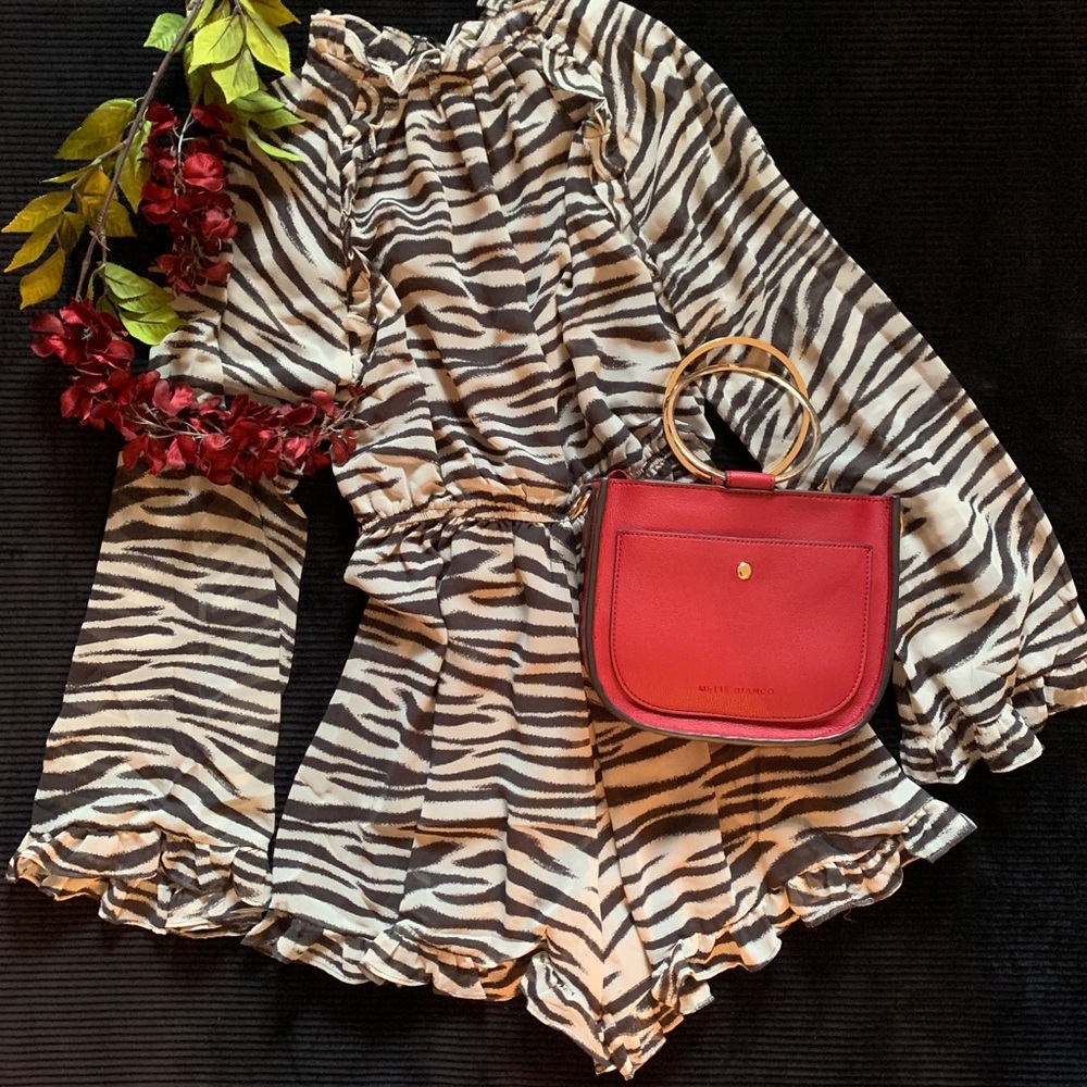 Zebra Romper Medium - image 2